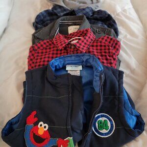 Toddler Boy 3T Long Sleeve Shirt Bundle with Elmo Vest